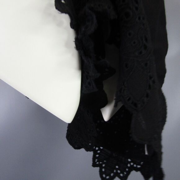 Zara Embroidered‎ Romper Women's Size XS Black & White NWT Lace Goth Shorts - Picture 6 of 13